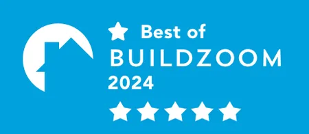 best-of-buildzoom Blue badge with "Best of BuildZoom 2024" and five white stars.